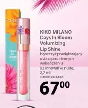 Błyszczyk powiększający usta KIKO MILANO Days In Bloom Volumizing Lip Shine 02 innovative nude