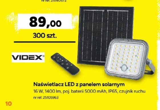 Naświetlacz LED z panelem solarnym Videx