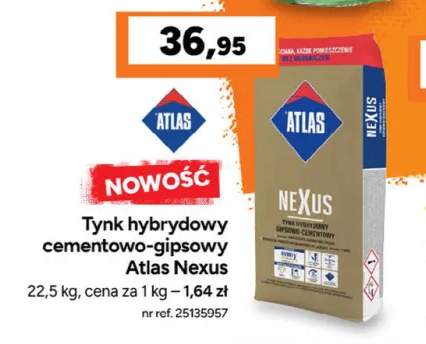 Tynk hybrydowy cementowo-gipsowy Atlas Nexus