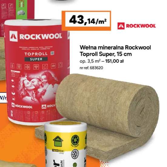 Wełna mineralna Rockwool Toproll Super 15 cm
