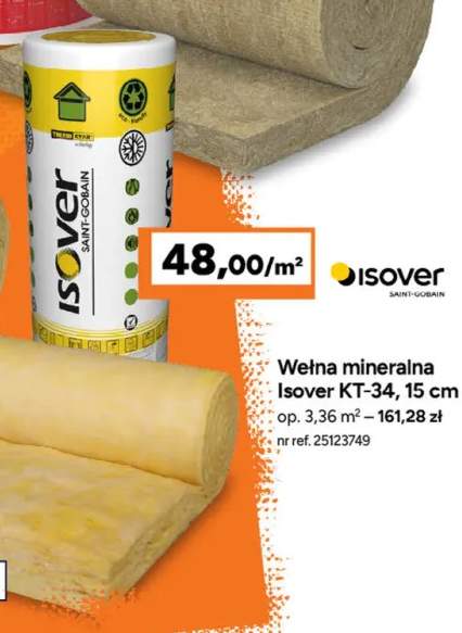 Wełna mineralna Isover KT-34 15 cm