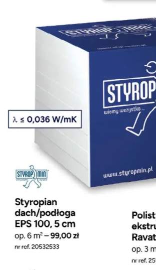 Styropian dach/podłoga Styropmin EPS 100 5 cm
