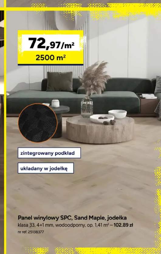 Panele winylowe SPC Sand Maple jodełka klasa 33 4+1 mm