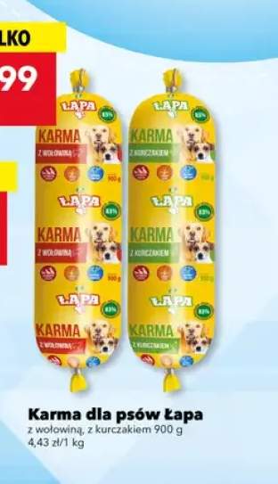 Karma dla psów Łapa z wołowiną +1 wariant