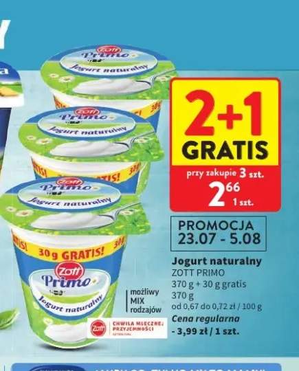 Jogurt naturalny Zott Primo