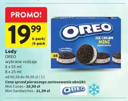 Lody Mini Sandwiches Oreo 6-pak