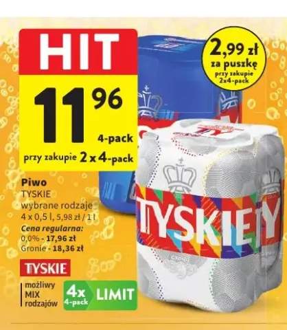 Piwo Tyskie Gronie 4-pak +1 wariant