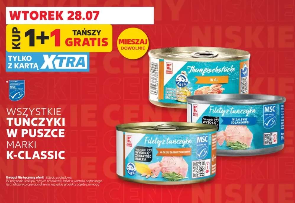 Kawałki tuńczyka w oleju K-Classic +2 warianty