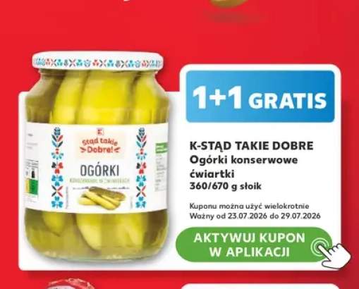 Ogórki konserwowe ćwiartki K-Stąd Takie Dobre