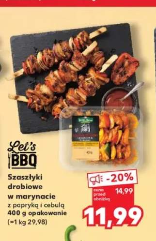 Szaszłyki drobiowe w marynacie z papryką i cebulą Let's BBQ