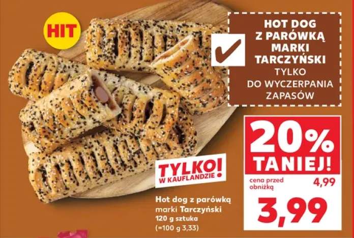 Hot dog z parówką Tarczyński