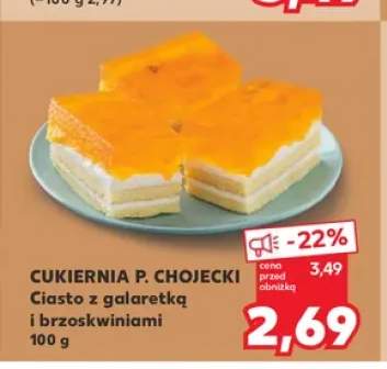 Ciasto z galaretką i brzoskwiniami Cukiernia P. Chojecki