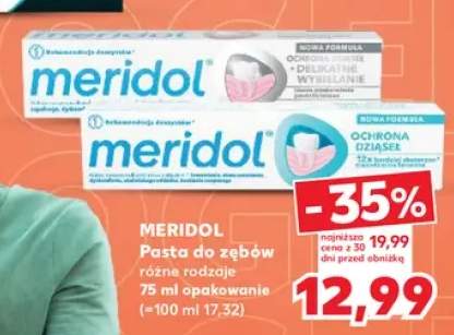 Pasta do zębów Meridol Ochrona Dziąseł Delikatne Wybielanie +1 wariant