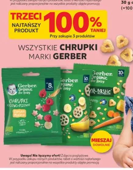 Chrupki ryżowo-pszenne Gerber Organic for Baby banan malina +3 warianty