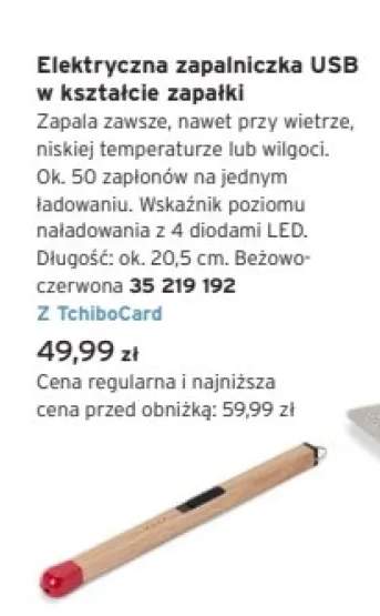 Elektryczna zapalniczka USB Tchibo w kształcie zapałki