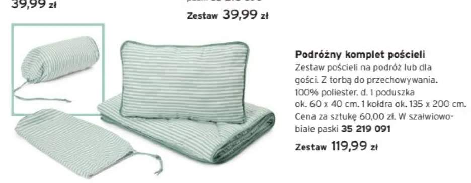 Podróżny komplet pościeli Tchibo