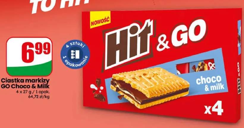 Ciastka markizy HIT & GO Choco & Milk 4-pak