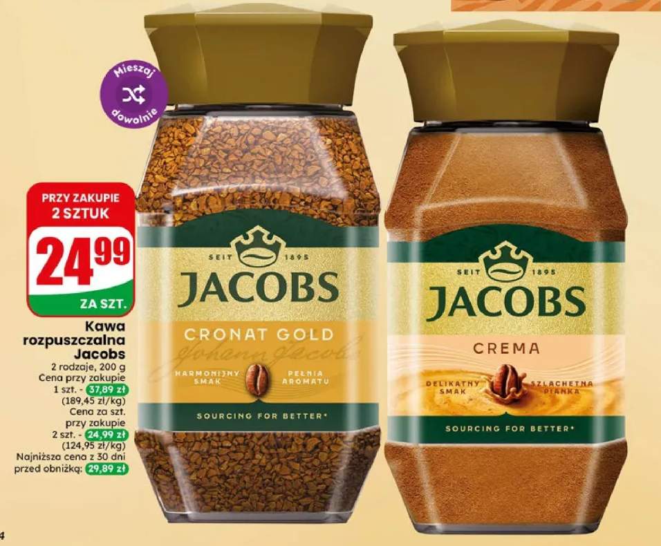 Kawa rozpuszczalna Jacobs Cronat Gold +1 wariant