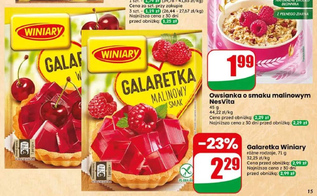 Galaretka o smaku wiśniowym Winiary +1 wariant
