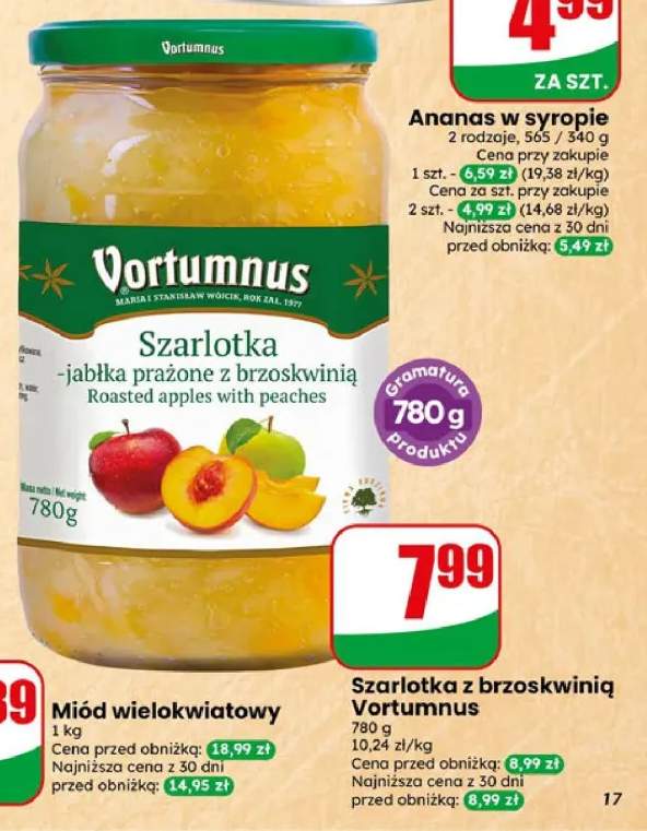 Szarlotka z brzoskwinią Vortumnus