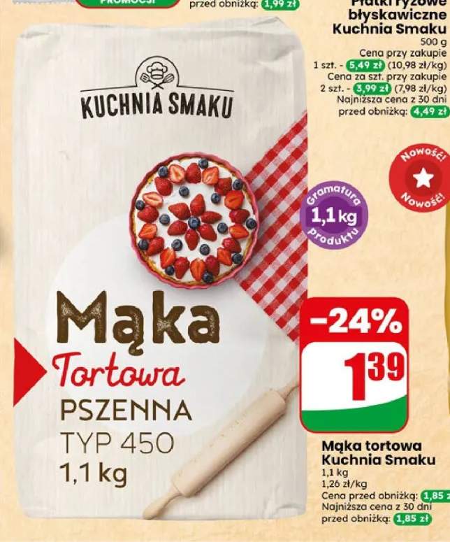 Mąka tortowa pszenna typ 450 Kuchnia Smaku