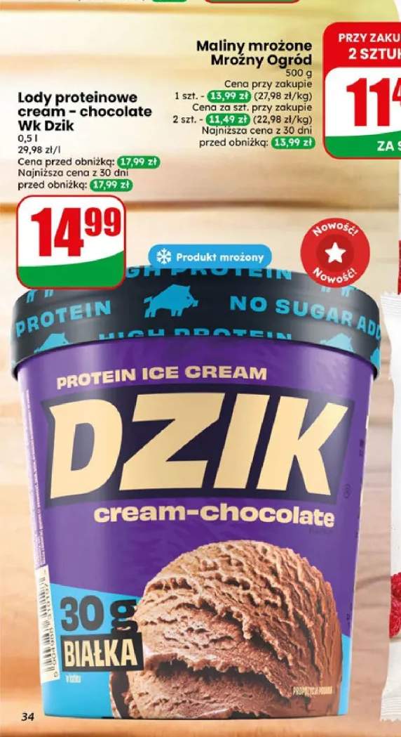 Lody proteinowe cream - chocolate WK Dzik