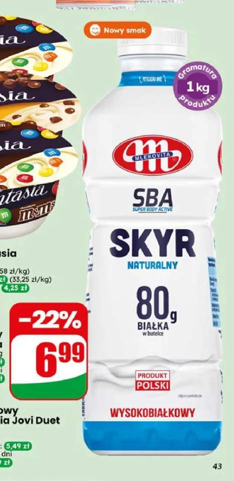 Jogurt pitny skyr naturalny SBA Mlekovita