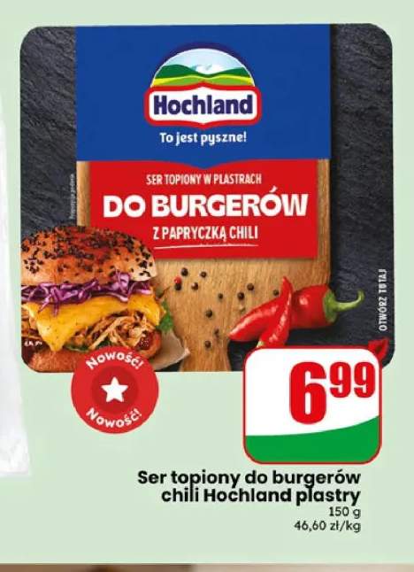 Ser topiony do burgerów z papryczką chili Hochland plastry