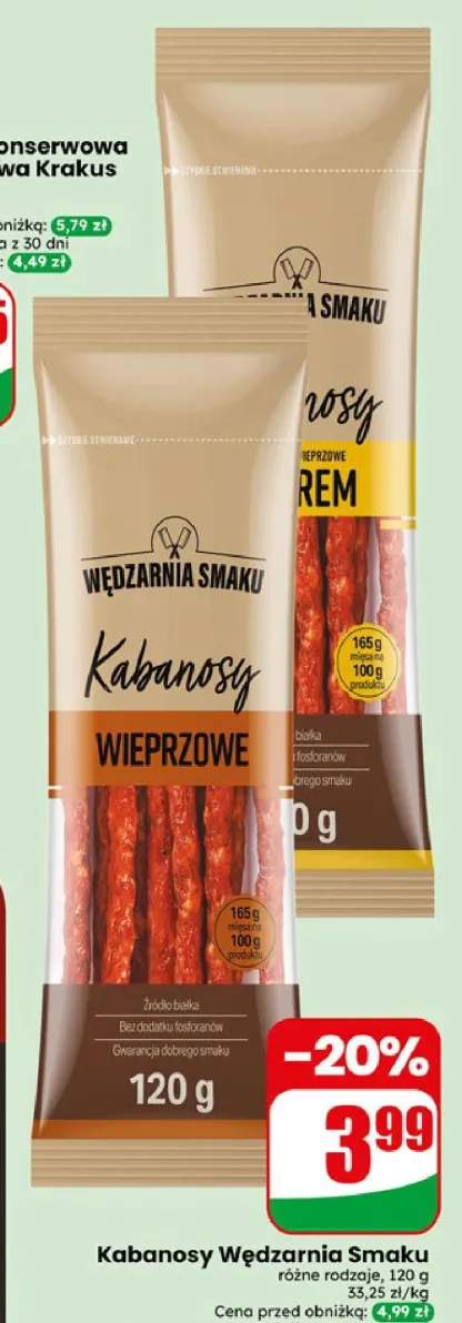 Kabanosy wieprzowe Wędzarnia Smaku +1 wariant