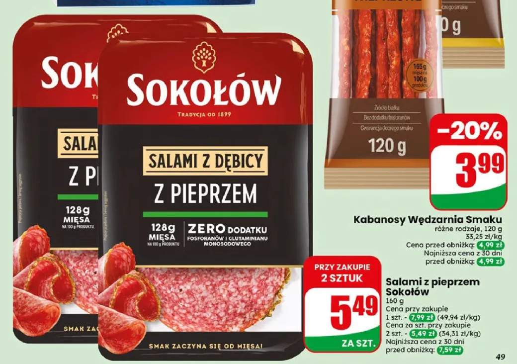 Salami z dębicy z pieprzem Sokołów