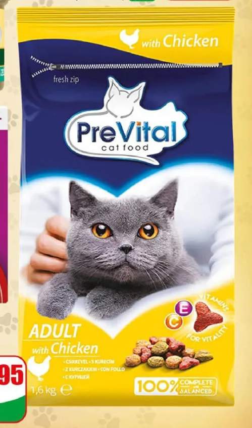Sucha karma dla kota PreVital Adult z kurczakiem +1 wariant