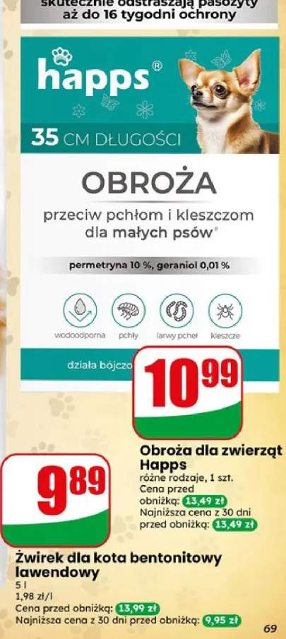 Obroża dla zwierząt przeciw pchłom i kleszczom Happs