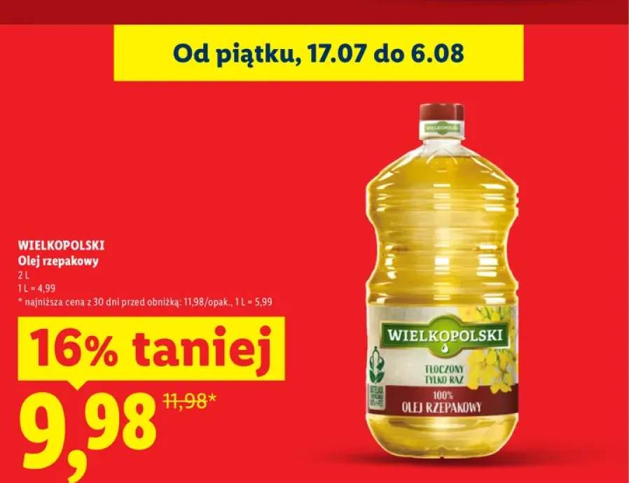 Olej rzepakowy Wielkopolski