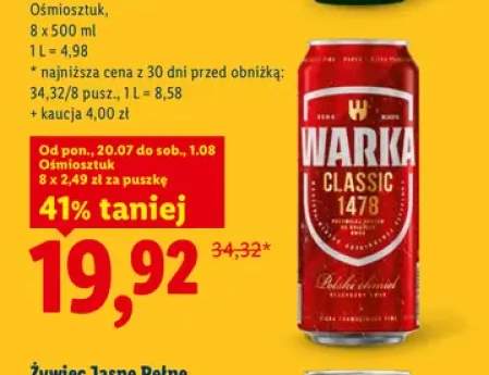 Piwo Warka Classic 8-pak