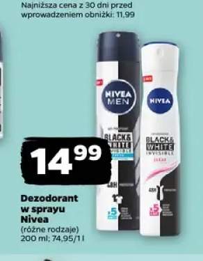 Dezodorant w sprayu Nivea Men Black & White Invisible