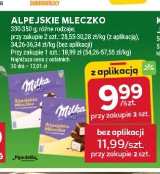 Alpejskie Mleczko Milka o smaku waniliowym