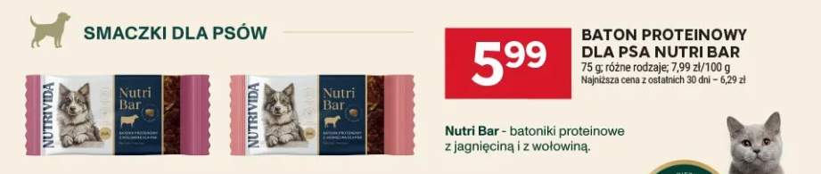 Baton proteinowy dla psa Nutrivida Nutri Bar z jagnięciną +1 wariant