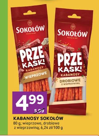 Kabanosy Sokołów Prze Kąski wieprzowe +1 wariant