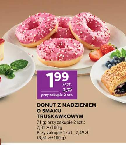 Donut z nadzieniem o smaku truskawkowym
