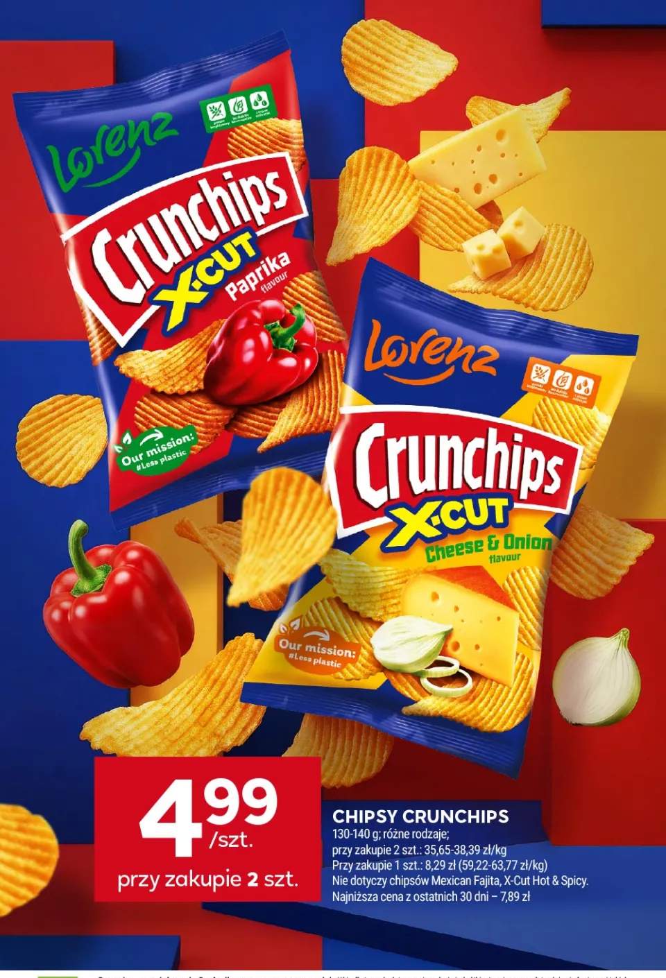Chipsy Lorenz Crunchips X-Cut Cheese & Onion +1 wariant