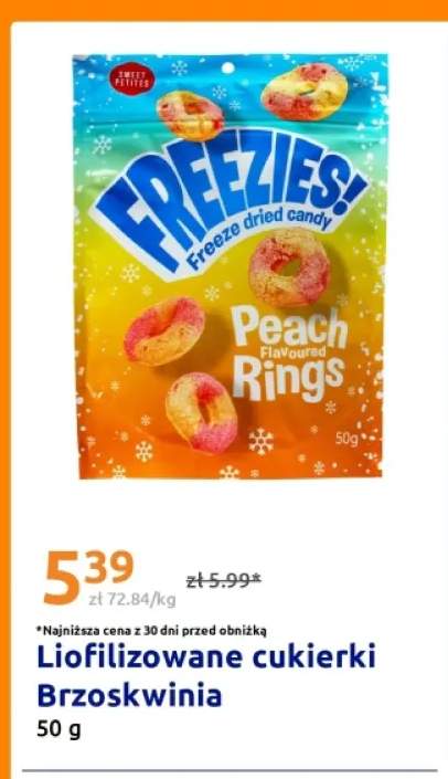 Liofilizowane cukierki Brzoskwinia Sweet Petites Freezies