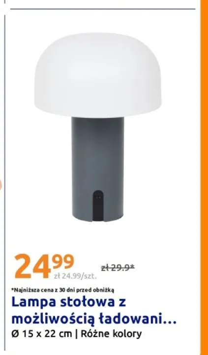Lampa stołowa z możliwością ładowania