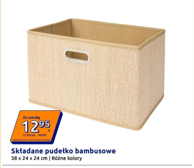 Składane pudełko bambusowe 38x24x24 cm