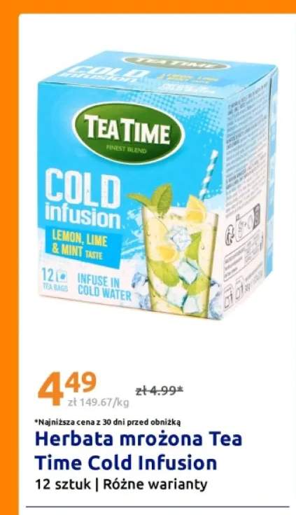 Herbata mrożona Tea Time Cold Infusion Lemon Lime & Mint Taste