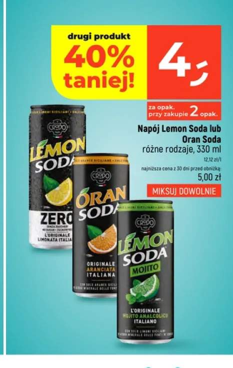 Napój Lemon Soda Zero +2 warianty