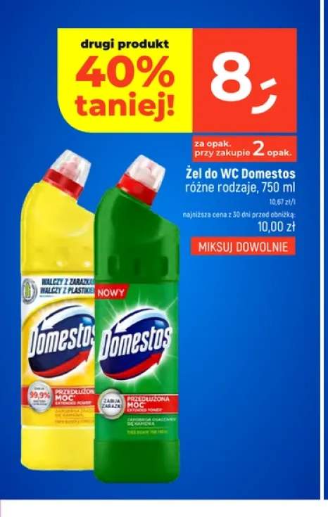 Żel do WC Domestos żółty