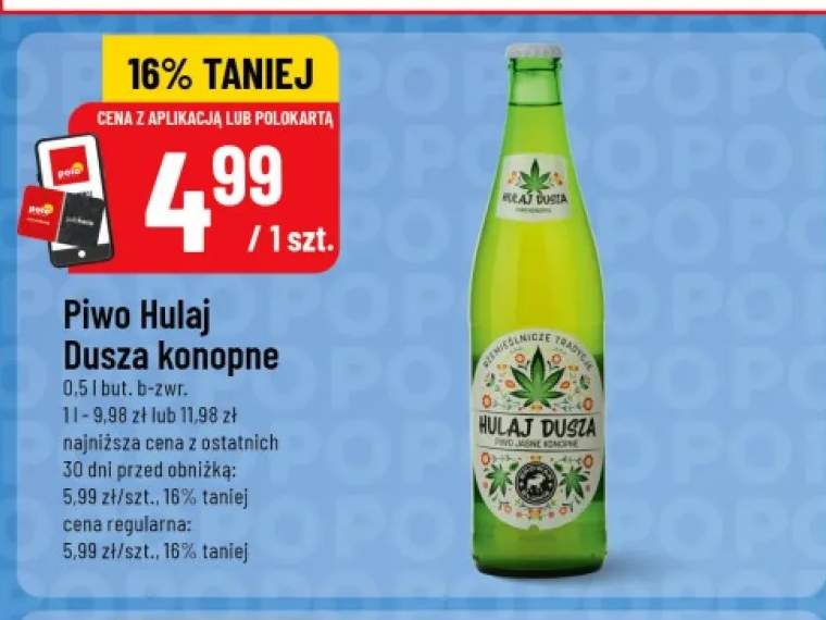 Piwo Hulaj Dusza Jasne Konopne
