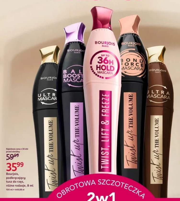 Tusz do rzęs Bourjois Twist Up The Volume Twist Lift & Freeze +4 warianty