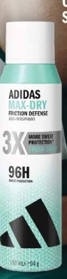 Antyperspirant Adidas Max-Dry Friction Defense Fresh Scent 96H
