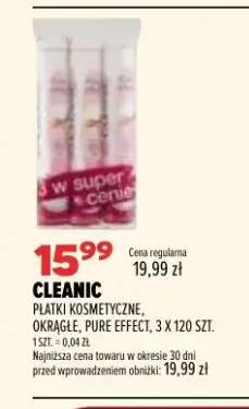 Płatki kosmetyczne Cleanic Pure Effect